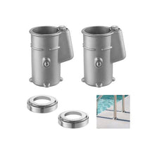 2-Pack 316 Stainless Steel In-Ground Pool Handrail Anchor Kit Embedded Pool Ladder Anchors with Escutcheons for 1-7/8 Inch OD Rails Silver