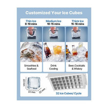 Built-In Commercial Stainless Steel Ice Maker Machine with Pump 80 lbs/24H with 13 lb Storage Bin