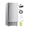 66 Lbs/24H Electric Drain Under Counter Nugget Ice Maker with Drain Pump Compatibility