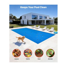 36 x 18 ft 8 Mil Blue Rectangle Solar Pool Blanket Bubble Swimming Pool Cover with PE Material Heat Absorbing & Retaining Cover for Above Ground & Inground Pools