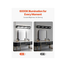 6000K Modern 4-Light IP44 Waterproof LED Mirror Wall Mounted Lighting Fixture for Bathroom & Living Room