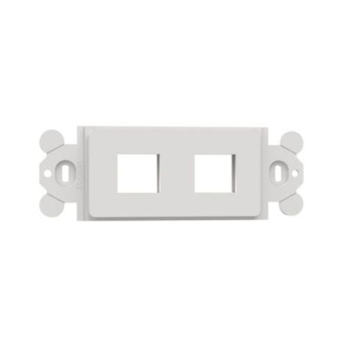 2 Port Screw Mount Module Rectangular Adapter Frame White NK2RMFWH