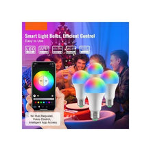 800 Lumens Intelligent Color-Changing Wireless Smart LED Bulbs 4 Pack with Voice Assistant Support