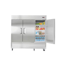 Large Capacity 85 Inch Commercial Reach In Refrigerator 69 Cu.Ft 3 Door Stainless Steel Upright Fridge with Auto-Defrost & Digital Controls