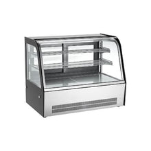 Commercial 5 Cu. Ft. Curved Countertop Pastry Display Case with Frost Free Cooling and LED Lights