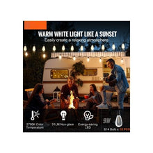 2700K Dimmable Patio Outdoor 50FT LED Backyard Mood Lighting S14 Bulb String