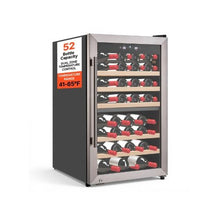 52 Bottle Premium Wine Cooler Refrigerator with Dual Zone Temperature Control and LED Display