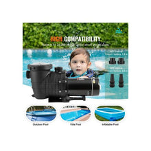 Heavy-Duty 2 HP 110V/240V Above Ground Pool Pump with 3450 RPM Motor and Filter Basket