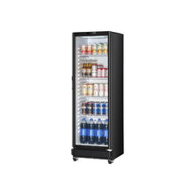 Commercial Glass Door Merchandiser Refrigerator 8.1 Cu.Ft Upright Beverage Display Cooler with 4 Adjustable Shelves & LED Lighting Black