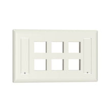6 Port Flush Mount Screw On Faceplates With Label Pocket Off White NK6FIWY