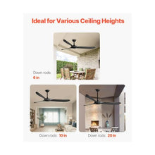 72-Inch Large Modern Exterior Ceiling Fan with Remote for Living Room & Patio