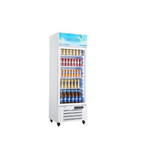 9.6 Cu.Ft Commercial Display Beverage Refrigerator with Glass Door LED Light Box Flexible Adjustable Shelves