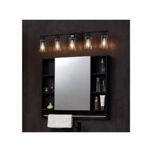 37-Inch Modern E26 Base 5-Light Bathroom Vanity Lighting Fixture with Glass Shades