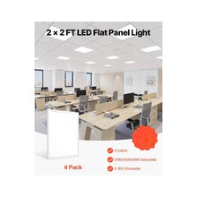 Commercial Ultra Slim Multi Watt 2x2 LED Flat Troffer Light Fixture 3CCT Selectable 0-10V Dimmable