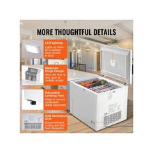 12.8 Cu.Ft Freestanding Commercial Chest Freezer with 345 L Capacity Locking Lid 7 Level Adjustable Temperature