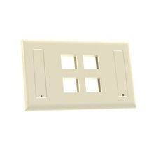 4 Port Flat Vertical Faceplate With Label Pocket Electric Ivory NK4FEIY
