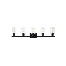37-Inch Modern E26 Base 5-Light Bathroom Vanity Lighting Fixture with Glass Shades