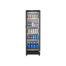 Commercial Glass Door Merchandiser Refrigerator 8.1 Cu.Ft Upright Beverage Display Cooler with 4 Adjustable Shelves & LED Lighting Black