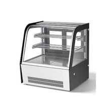 105L Countertop Refrigerated Cake Display Case 2 Tier Curved Glass Bakery Cooler and LED Lighting