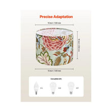 13 x 10 Inch Universal Medium Round Drum Lamp Shade for Table Floor & Pendant Lamps Dark Floral