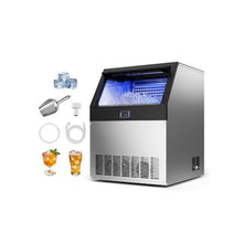265 lbs/24H Professional Stainless Steel Commercial Ice Maker 85 lb Ice Bin for Restaurants and Bars