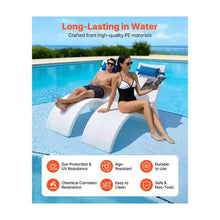 Set of 2 15 Inch Pool Chaise Lounge Chairs Water-Weighted In-Pool Loungers with Headrests for Up to 15-Inch Water Depths 440 LBS Weight Capacity