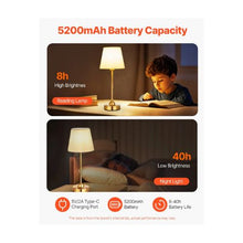 Wireless LED Desk Lamp 2700-3000K Color Temperature with 3-Level Dimming Built In 5200mAh Battery Warm White Light
