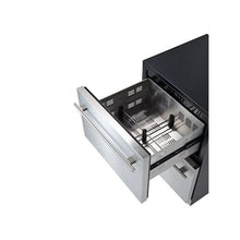 24 Inch Built In Under Counter Beverage Refrigerator Stainless Steel Drawer Drink Cooler with Large Storage Capacity