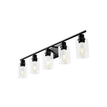 37-Inch Modern E26 Base 5-Light Bathroom Vanity Lighting Fixture with Glass Shades