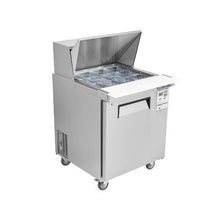 7.4 Cu. Ft. Commercial 28 Inch Sandwich Salad Prep Table with Locking Door & Cutting Board