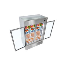 54 Inch Heavy Duty Commercial Reach In Glass Door Refrigerator with Digital Temperature Control & 8 Adjustable Shelves