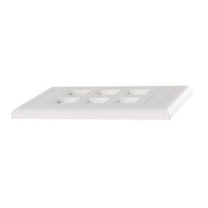 6 Port Flush Mount Screw On Faceplates With Label Pocket White NK6FWHY