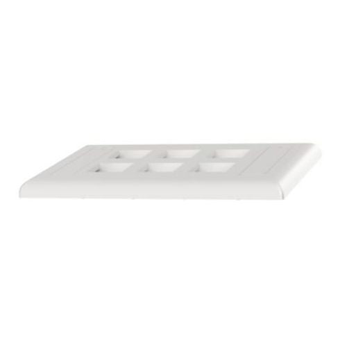 6 Port Flush Mount Screw On Faceplates With Label Pocket White NK6FWHY