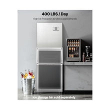 Large Capacity Modular Ice Machine Head with Adjustable Ice Thickness 400 lbs with Self-Cleaning