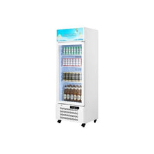9.6 Cu.Ft Commercial Display Beverage Refrigerator with Glass Door LED Light Box Flexible Adjustable Shelves
