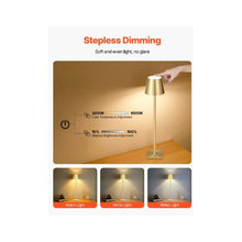 Gold Rechargeable Cordless Table Lamp Set With Adjustable Height Portable Dining & Outdoor