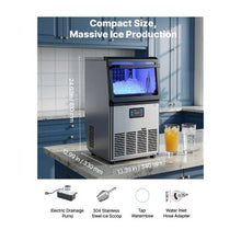 Built-In Commercial Stainless Steel Ice Maker Machine with Pump 80 lbs/24H with 13 lb Storage Bin