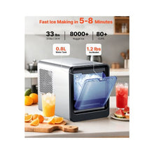33 Lbs/24H Portable Automatic Nugget Ice Maker with Drawer-Style Access for Home & Office