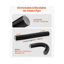 Diesel Heater Air Intake Hose Kit with Filter and Silencer for 2KW, 5KW, and 8KW Heaters