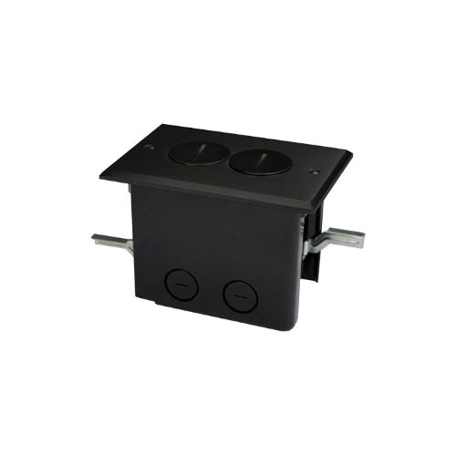 Heavy Duty Flush Mount Electrical Floor Box with Bronze Finish Black FB-2DB (Pack of 6)