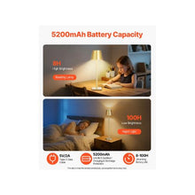 Gold Rechargeable Cordless Table Lamp Set With Adjustable Height Portable Dining & Outdoor