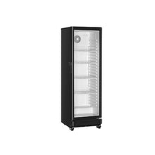 Commercial Glass Door Merchandiser Refrigerator 8.1 Cu.Ft Upright Beverage Display Cooler with 4 Adjustable Shelves & LED Lighting Black