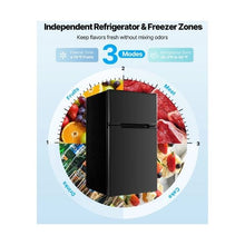 3.2 Cu.Ft Compact Two Door Refrigerator with Separate Freezer and Adjustable Temperature for Home, Apartment & Office Black