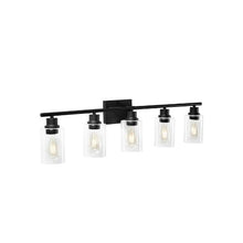 37-Inch Modern E26 Base 5-Light Bathroom Vanity Lighting Fixture with Glass Shades