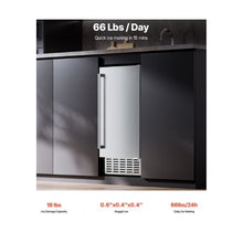 66 Lbs/24H Electric Drain Under Counter Nugget Ice Maker with Drain Pump Compatibility