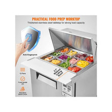 7.4 Cu. Ft. Commercial 28 Inch Sandwich Salad Prep Table with Locking Door & Cutting Board