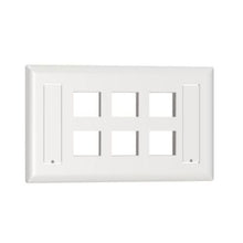 6 Port Flush Mount Screw On Faceplates With Label Pocket White NK6FWHY
