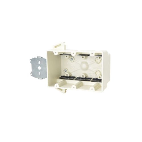Heavy Duty Fiberglass 3 Gang Nonmetallic Wiring Electrical Box Off White 3300-Z2K (Pack of 25)