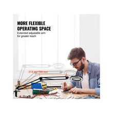 2-in-1 Adjustable Lighted 5X Magnifying Lamp With Light And Stand, 4.3 Glass Lens Desk Magnifier