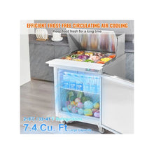 7.4 Cu. Ft. Commercial 28 Inch Sandwich Salad Prep Table with Locking Door & Cutting Board